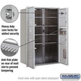 Salsbury Industries 3713D-07AFP Recessed Mounted 4C Horizontal Mailbox - 13 Door High Unit (48 Inches) - Double Column - 7 MB2 Doors and 2 PL5