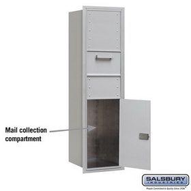 Salsbury Industries 3715S-1CAF Recessed Mounted 4C Horizontal Collection Box - 15 Door High Unit (55 Inches) - Single Column - Aluminum - Front Access