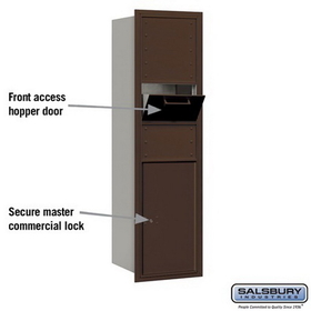 Salsbury Industries 3715S-1CZF Recessed Mounted 4C Horizontal Collection Box - 15 Door High Unit (55 Inches) - Single Column - Bronze - Front Access