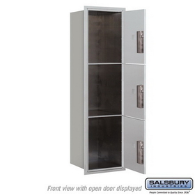 Salsbury Industries 3715S-3PAFP Recessed Mounted 4C Horizontal Mailbox - 15 Door High Unit(55 Inches)- Single Column - Stand-Alone Parcel Locker - 3 PL5s - Aluminum - Front Loading - Private Access