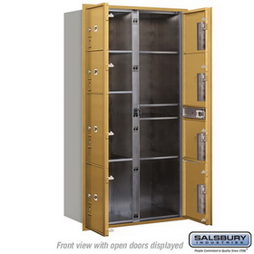 Salsbury Industries 3716D-8PGFU Recessed Mounted 4C Horizontal Mailbox-Maximum Height Unit (56 3/4 Inches)-Double Column-Stand-Alone Parcel Locker-4 PL3