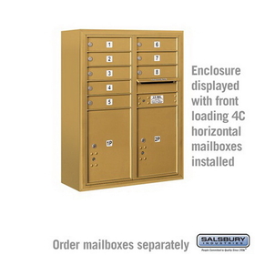Salsbury Industries 3810D-GLD Surface Mounted Enclosure - for 3710 Double Column Unit - Gold