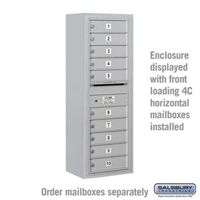 Salsbury Industries 3812S-ALM Surface Mounted Enclosure - for 3712 Single Column Unit - Aluminum