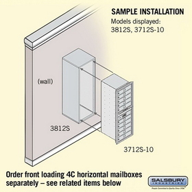 Salsbury Industries 3812S-ALM Surface Mounted Enclosure - for 3712 Single Column Unit - Aluminum