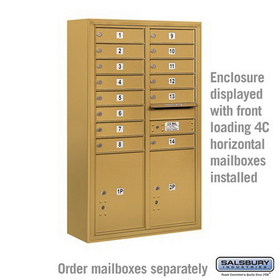 Salsbury Industries 3813D-GLD Surface Mounted Enclosure - for 3713 Double Column Unit - Gold