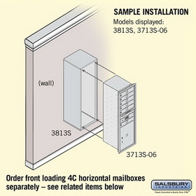 Salsbury Industries 3813S-ALM Surface Mounted Enclosure - for 3713 Single Column Unit - Aluminum