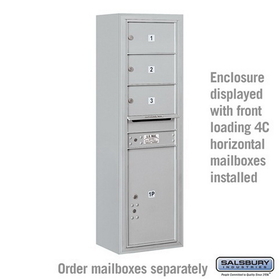 Salsbury Industries 3814S-ALM Surface Mounted Enclosure - for 3714 Single Column Unit - Aluminum