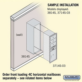 Salsbury Industries 3814S-ALM Surface Mounted Enclosure - for 3714 Single Column Unit - Aluminum