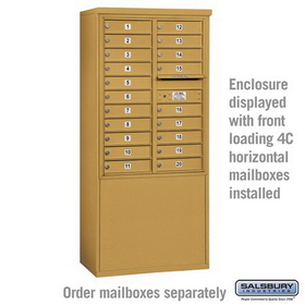 Salsbury Industries 3911D-GLD Free-Standing Enclosure - for 3711 Double Column Unit - Gold