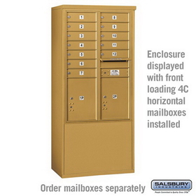 Salsbury Industries 3912D-GLD Free-Standing Enclosure - for 3712 Double Column Unit - Gold