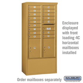 Salsbury Industries 3914D-GLD Free-Standing Enclosure - for 3714 Double Column Unit - Gold