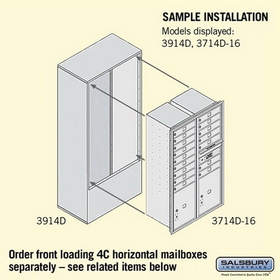 Salsbury Industries 3914D-GLD Free-Standing Enclosure - for 3714 Double Column Unit - Gold