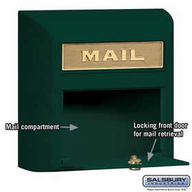 Salsbury Industries 4150P-GRN Modern Mailbox - Plain Door - Green