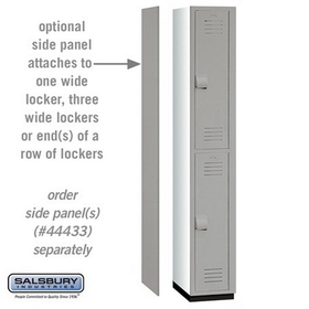Salsbury Industries 42168GRY Heavy Duty Plastic Locker - Double Tier - 1 Wide - 6 Feet High - 18 Inches Deep - Gray