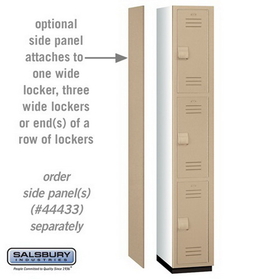 Salsbury Industries 43168TAN Heavy Duty Plastic Locker - Triple Tier - 1 Wide - 6 Feet High - 18 Inches Deep - Tan