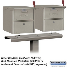 Salsbury Industries 4382D-NIC Spreader - 2 Wide - for Designer Roadside Mailbox - Nickel