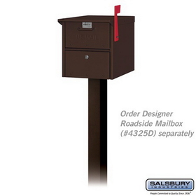 Salsbury Industries 4385D-BRZ Standard Pedestal - In-Ground Mounted - for Designer Roadside Mailbox - Bronze