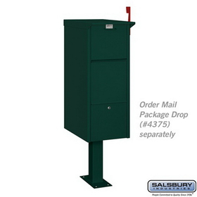 Salsbury Industries 4395GRN Standard Pedestal - Bolt Mounted - for Mail Package Drop - Green