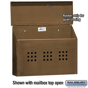 Salsbury Industries 4415 Antique Brass Mailbox - Decorative - Surface Mounted - Horizontal Style