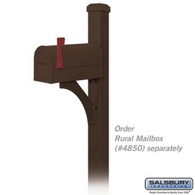 Salsbury Industries 4835BRZ Decorative Mailbox Post - Designer - In-Ground Mounted - Bronze