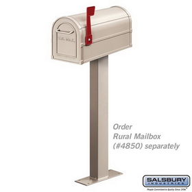 Salsbury Industries 4865BGE Standard Mailbox Post - Bolt Mounted - Beige