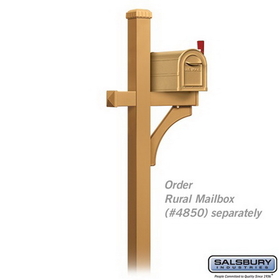 Salsbury Industries 4870BRS Deluxe Mailbox Post - 1 Sided - In-Ground Mounted - Brass