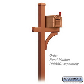 Salsbury Industries 4870COP Deluxe Mailbox Post - 1 Sided - In-Ground Mounted - Copper