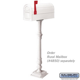 Salsbury Industries 4890WHT Classic Mailbox Post - White