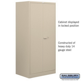 Salsbury Industries 8074TAN-U Heavy Duty Storage Cabinet - Standard - 78 Inches High - 24 Inches Deep - Tan - Unassembled