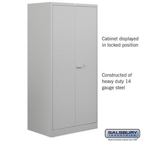 Salsbury Industries 8174GRY-A Heavy Duty Storage Cabinet - Wardrobe - 78 Inches High - 24 Inches Deep - Gray - Assembled