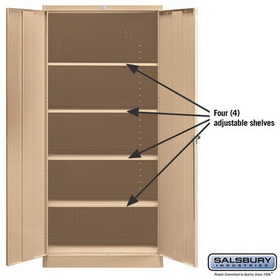 Salsbury Industries 9074TAN-U Storage Cabinet - Standard - 78 Inches High - 24 Inches Deep - Tan - Unassembled