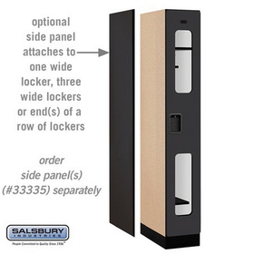 Salsbury Industries S-31161BLK See-Through Designer Wood Locker - Single Tier - 1 Wide - 6 Feet High - 21 Inches Deep - Black