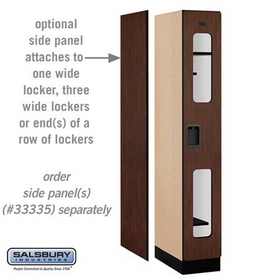 Salsbury Industries S-31161MAH See-Through Designer Wood Locker - Single Tier - 1 Wide - 6 Feet High - 21 Inches Deep - Mahogany