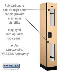 Salsbury Industries S-31161MAP See-Through Designer Wood Locker - Single Tier - 1 Wide - 6 Feet High - 21 Inches Deep - Maple