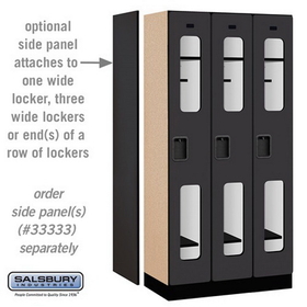 Salsbury Industries S-31368BLK See-Through Designer Wood Locker - Single Tier - 3 Wide - 6 Feet High - 18 Inches Deep - Black
