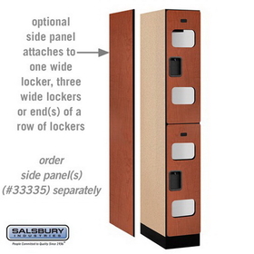 Salsbury Industries S-32161CHE See-Through Designer Wood Locker - Double Tier - 1 Wide - 6 Feet High - 21 Inches Deep - Cherry