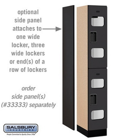 Salsbury Industries S-32168BLK See-Through Designer Wood Locker - Double Tier - 1 Wide - 6 Feet High - 18 Inches Deep - Black