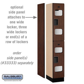 Salsbury Industries S-32168MAH See-Through Designer Wood Locker - Double Tier - 1 Wide - 6 Feet High - 18 Inches Deep - Mahogany