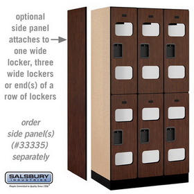 Salsbury Industries S-32361MAH See-Through Designer Wood Locker - Double Tier - 3 Wide - 6 Feet High - 21 Inches Deep - Mahogany