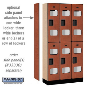 Salsbury Industries S-32365CHE See-Through Designer Wood Locker - Double Tier - 3 Wide - 6 Feet High - 15 Inches Deep - Cherry
