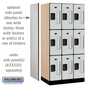 Salsbury Industries S-33361GRY See-Through Designer Wood Locker - Triple Tier - 3 Wide - 6 Feet High - 21 Inches Deep - Gray