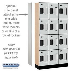 Salsbury Industries S-34365GRY See-Through Designer Wood Locker - Four Tier - 3 Wide - 6 Feet High - 15 Inches Deep - Gray