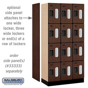 Salsbury Industries S-34368MAH See-Through Designer Wood Locker - Four Tier - 3 Wide - 6 Feet High - 18 Inches Deep - Mahogany
