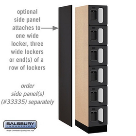 Salsbury Industries S-36161BLK See-Through Designer Wood Locker - Six Tier Box Style - 1 Wide - 6 Feet High - 21 Inches Deep - Black
