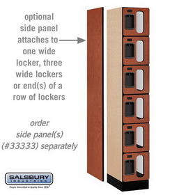 Salsbury Industries S-36168CHE See-Through Designer Wood Locker - Six Tier Box Style - 1 Wide - 6 Feet High - 18 Inches Deep - Cherry