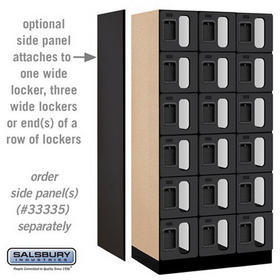 Salsbury Industries S-36361BLK See-Through Designer Wood Locker - Six Tier Box Style - 3 Wide - 6 Feet High - 21 Inches Deep - Black