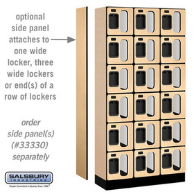 Salsbury Industries S-36365MAP See-Through Designer Wood Locker - Six Tier Box Style - 3 Wide - 6 Feet High - 15 Inches Deep - Maple