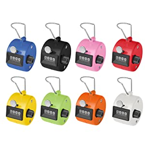 TOPTIE 2PCS Hand Tally Counters, 4 Digital ABS Click Counter for Sport Stadium Coach and Other Event