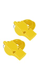 TOPTIE 2 PCS Plastic Sports Whistles with Lanyard Loud Crisp Sound Whistle for Coaches Referees