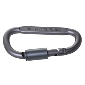 TOPTIE 24 Pack Carabiner, 2 Inch D-shape Spring Loaded Gate Aluminum Keychain Hook - Black